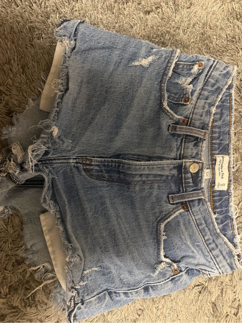 Abercrombie & Fitch Light Blue Distressed Denim Cutoff Shorts